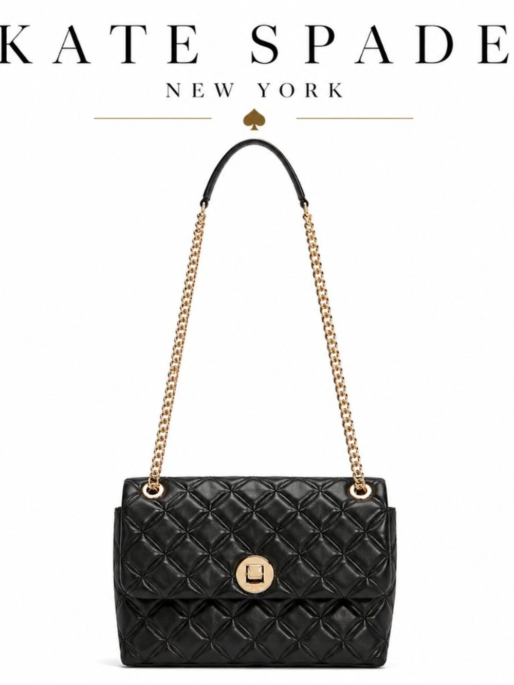 Kate Spade Quilted Black Chain Shoulder Bag - Picture 1 of 11